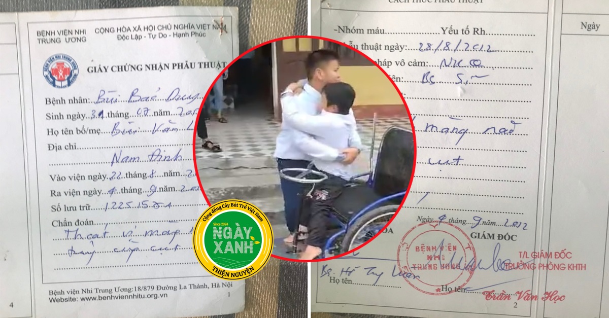 Hồ sơ bệnh án Bùi bảo Duy, em học sinh lớp 6 ở huyện Vụ Bản (Nam Định) với bệnh liệt từ nhỏ đã từng đi qua các ca phẫu thuật và điều trị ở các bệnh viện lớn.