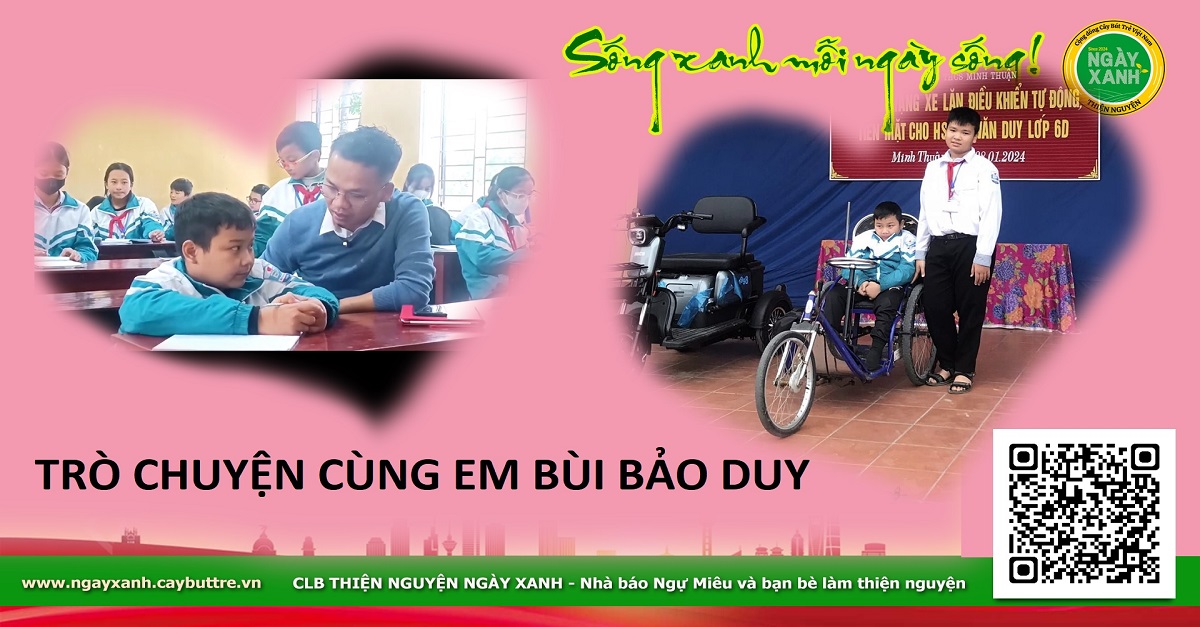 Nhà báo Ngự Miêu hỏi ước mơ của con là gì? Duy nói: ước mơ trở thành một kỹ sư tin học công nghệ vì việc đó phù hợp với Duy